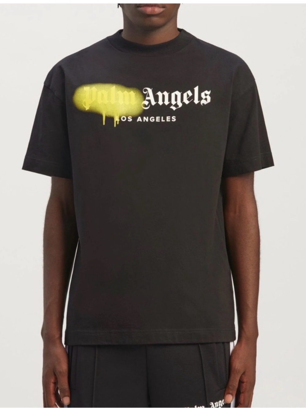 PALM ANGELS | Los Angeles Sprayed Black Tee T Shirt Large